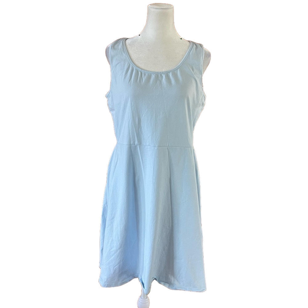 Light Blue Midi Sleeveless Dress
